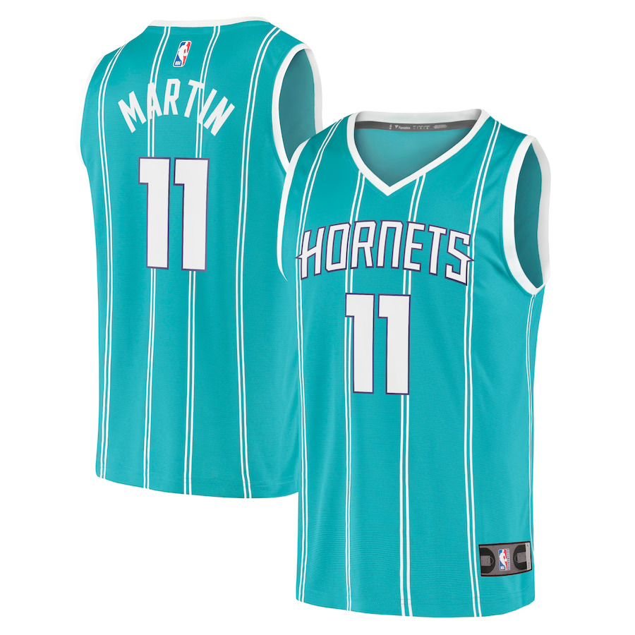 Men Charlotte Hornets #11 Cody Martin Fanatics Branded Teal Fast Break Replica NBA Jersey